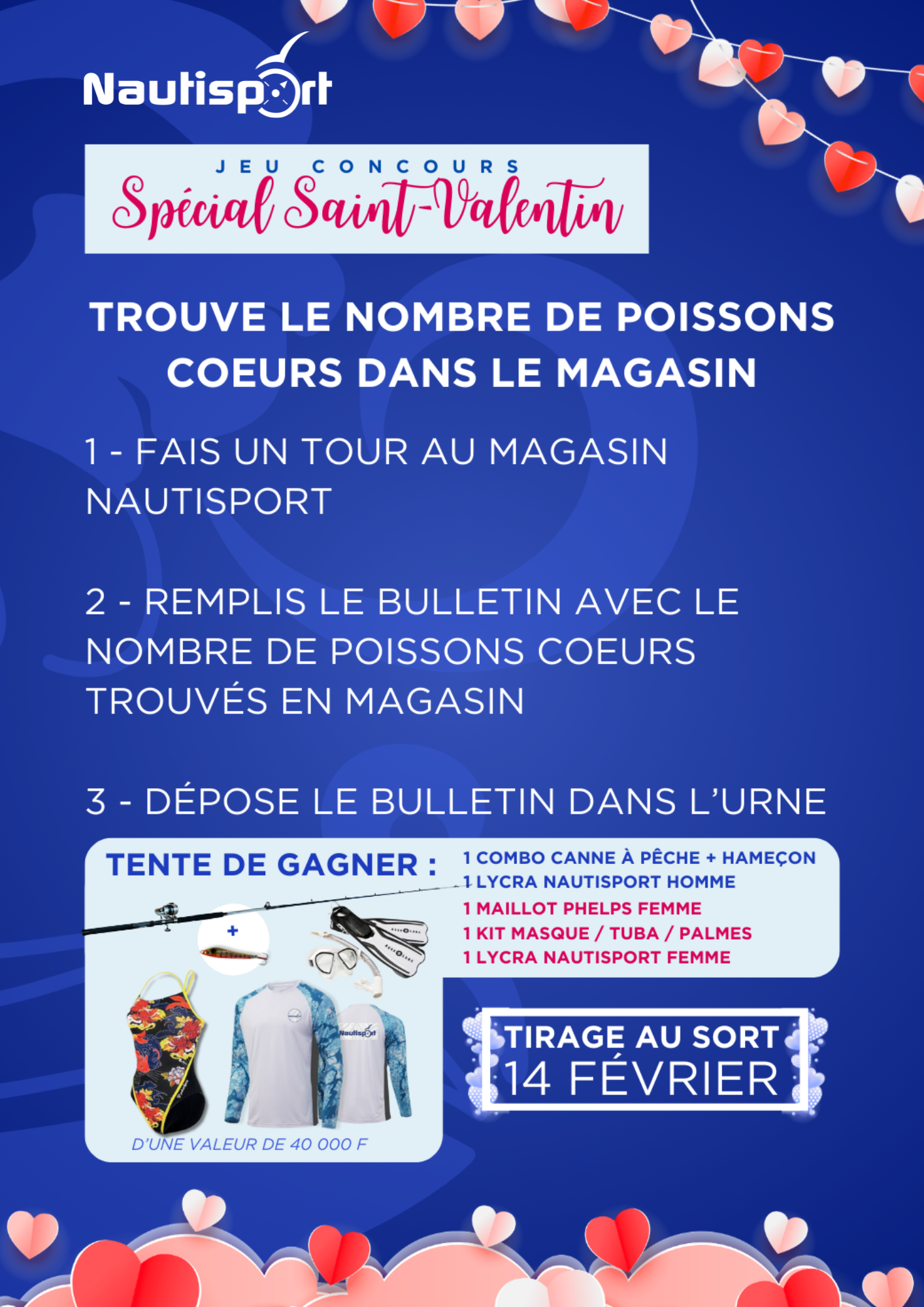 Affiche saint valentin jeu concours