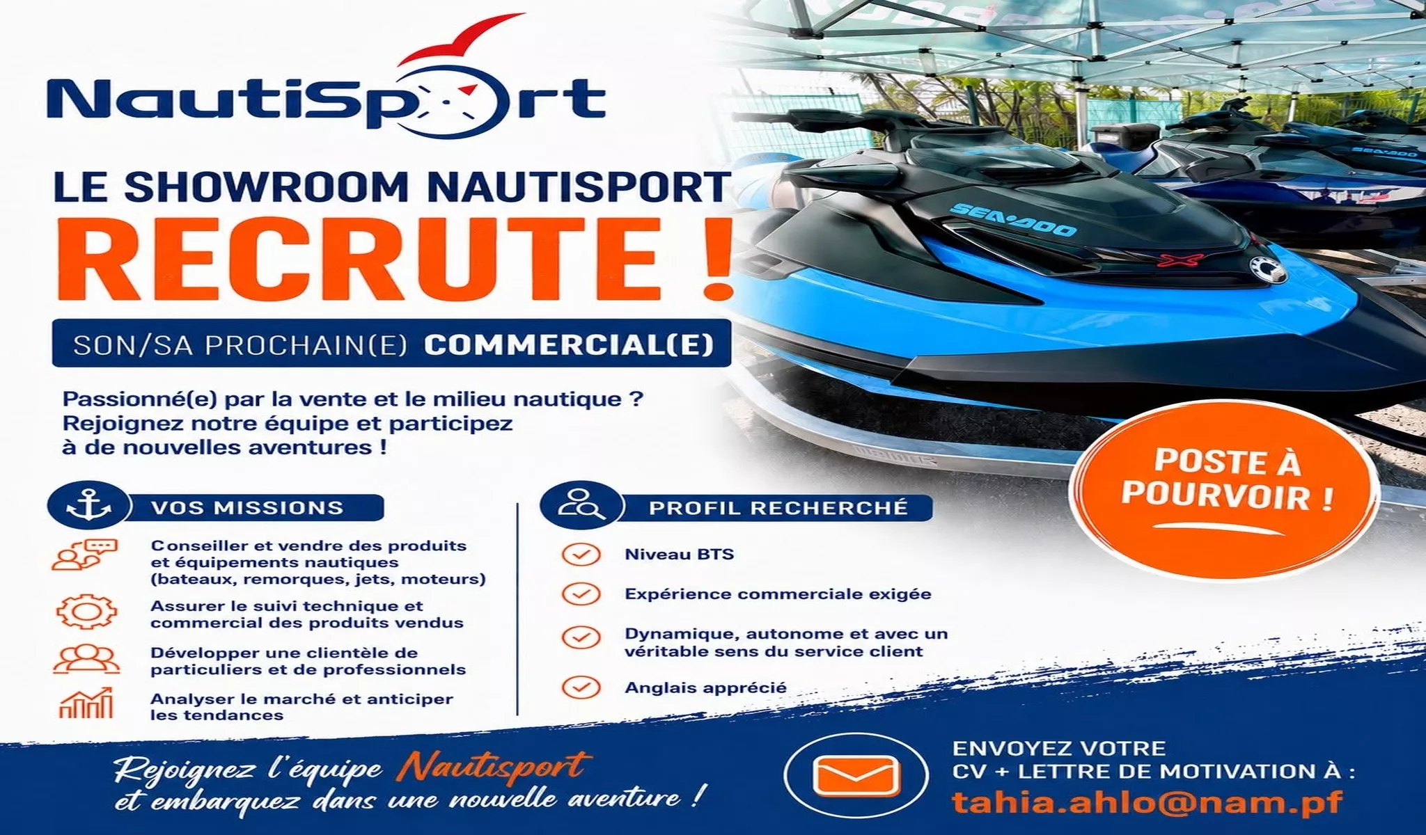 emploi showroom commercial